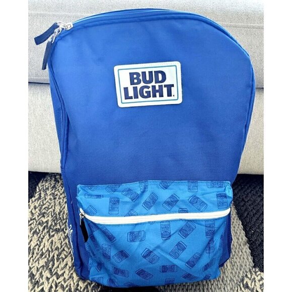 Blue Budlight Beer Case 24 Can Insulated Soft Sided Pockets  Cooler Back Pack - Picture 1 of 7